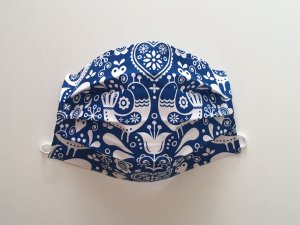 Modr rko s bielymi udovmi vtikmi