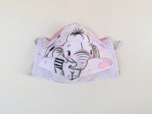 Bavlnené rúško ružový sloník